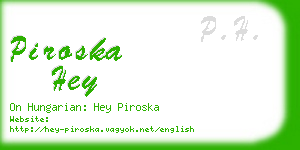 piroska hey business card